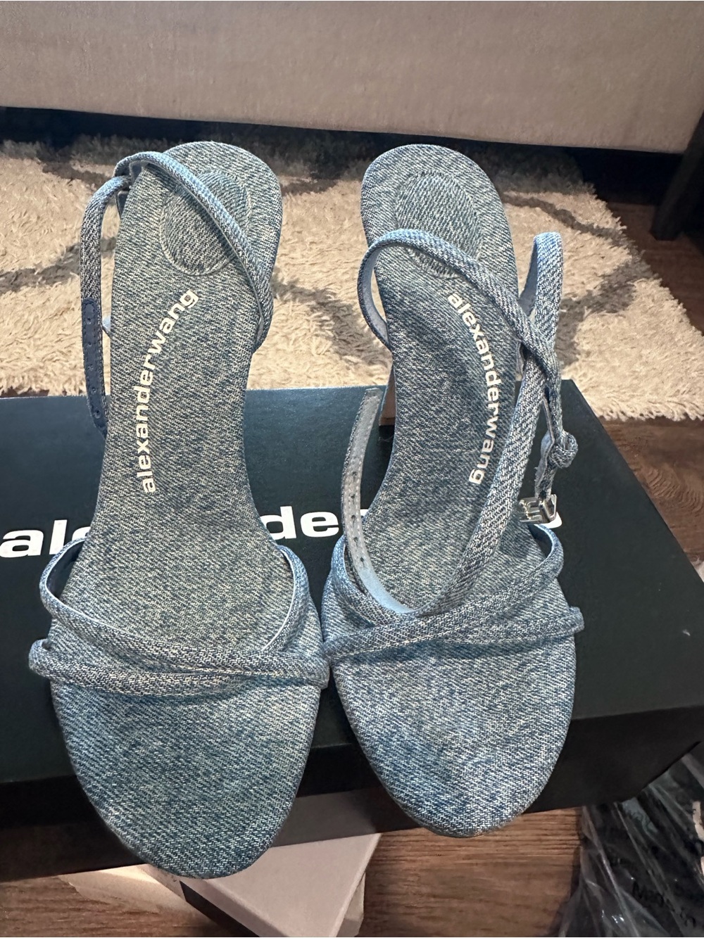 Alexander Wang Light Denim Strappy Sandals